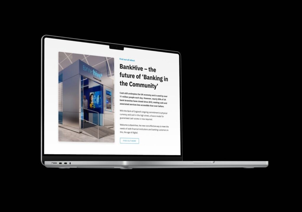 Image shows the new BankHive BankingWebsite Design and development design,