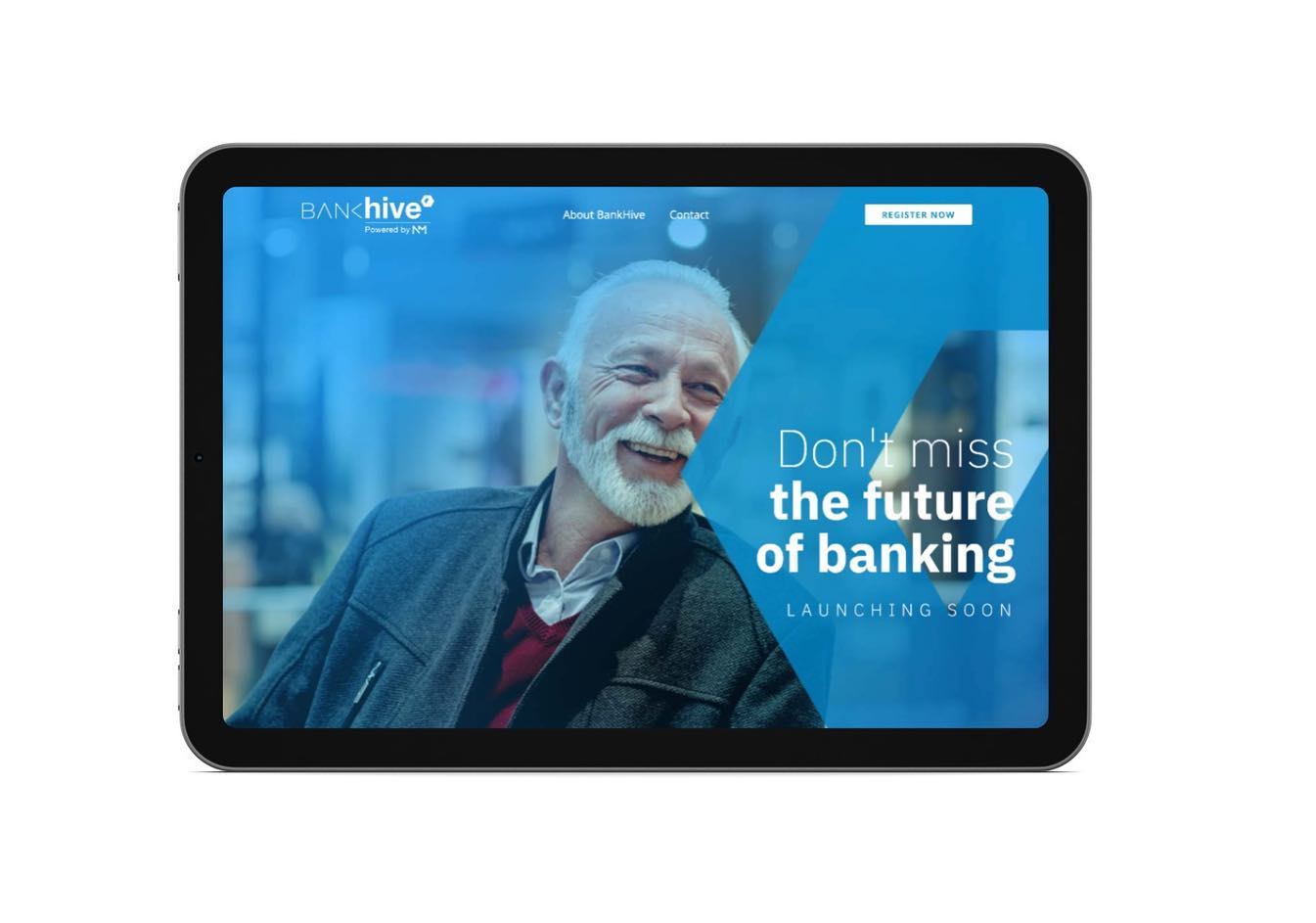 Image shows the new BankHive BankingWebsite Design and development design,