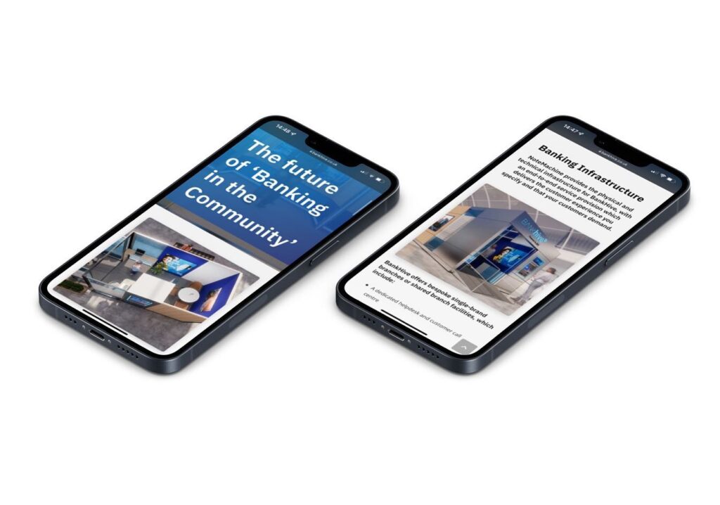 Image shows the new BankHive BankingWebsite Design and development design,