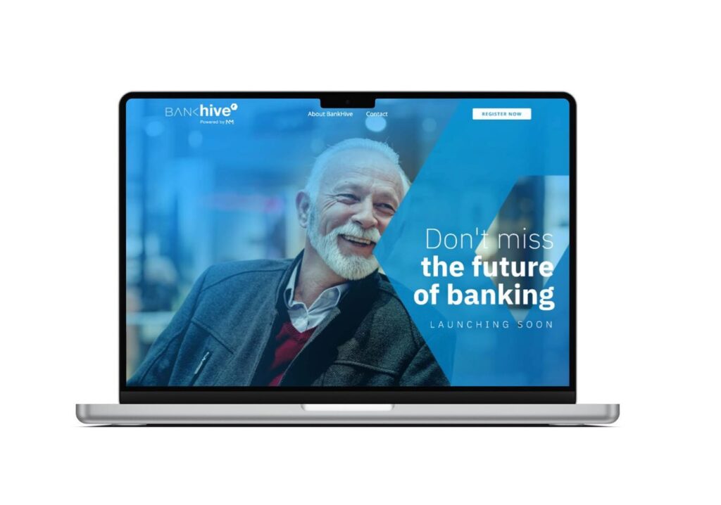 Image shows the new BankHive BankingWebsite Design and development design,