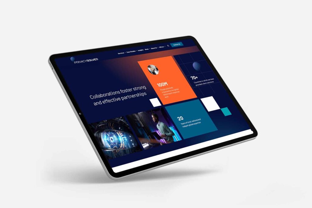 Responsive and accessible Web design shown on mobile and ipad